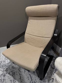 IKEA POÄNG Armchair – BlackFrame / Beige Cushion