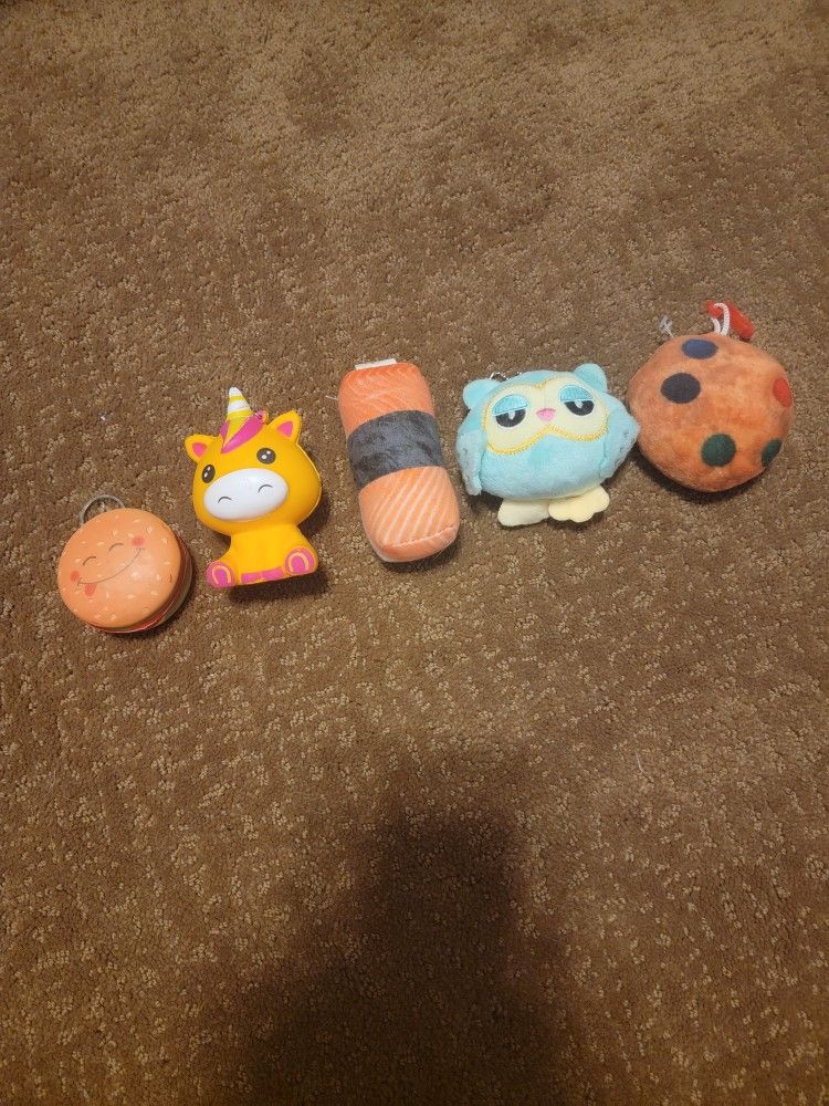 5 Squishy Keychain Fidget Pack (See Description)