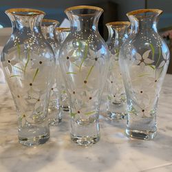 Lenox Hand Painted Bud Vases Gold Trim 5” Set Of 10