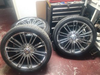 24 inch rims with new tires 5lug universal