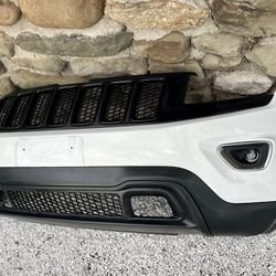 ✅  FRONT BUMPER JEEP GRAND CHEROKEE WHITE PAINT 2014 2015 2016 + LOWER VALANCE + UPPER RADIATOR GRILLE + LOWER GRILLE + FOG LIGHTS