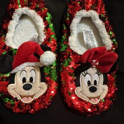 Minnie Mouse Mickey Mouse Brand New Christmas Slippers