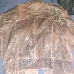 2 Leather Riding Vests And 2 Leather Jackets  Brown And Black