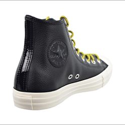  Converse Hi Limo Leather Black/Bold Citron/Egret