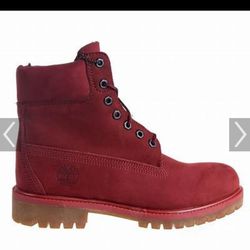 Selling My Burgundy Tim's , Size 8 1/2  , Semi New Only Wore Twice , Letting Them Fly For $ 150 .