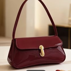 KRYEON Women's Elegant Quilted Crossbody Bag with Detachable Strap & Turn-Lock Closure - Glossy -Like Quilted Handbag (No) in White/Black/Red/Pink/Cof