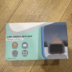 Brand New USB Aroma Diffuser - Flame Effect Humidifier, 7-Color LED, 160ml