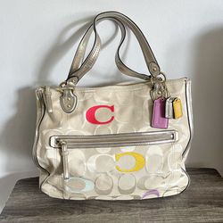 women’s Coach Signature C multicolored Print Handbag J1(contact info removed)2