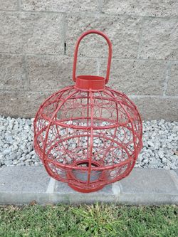 Iron Filigree Fishing Trap Lightning Pendant 