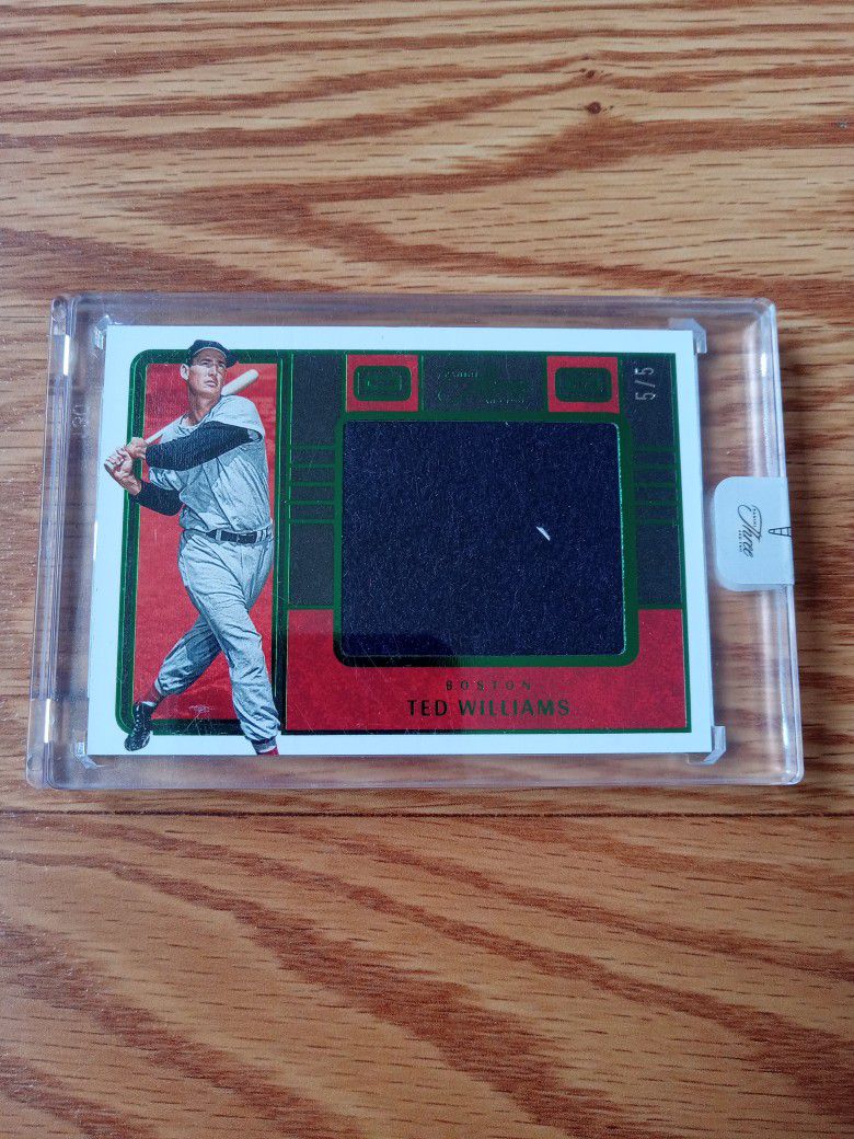 2023 Ted Williams Panini Three And Two Jumbo Patch Card Emerald #5/5 Boston Red Sox's 