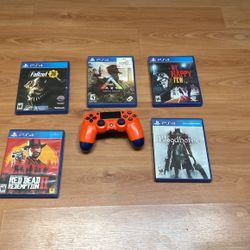 PS4 DualShock Controller W/ Games