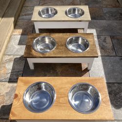 Custom Wood Dog Bowls 