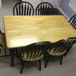 Dining/Kitchen Table with 6 Chairs and 1 Stool