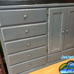 Grey Wardrobe Closet Pinewood Dresser Drawer 