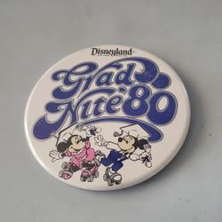 1980 Disneyland Grad Nite Mickey Minnie Mouse 80 Disney Pin Button 