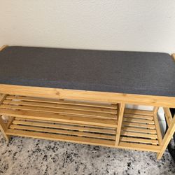 Bamboo Entryway Storage Bench