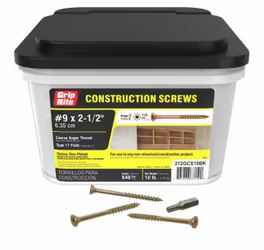 Grip-Rite #9 x 2-1/2 in. Star Drive Dual Flat Head Coarse Thread Construction Screws 10 lb. Box