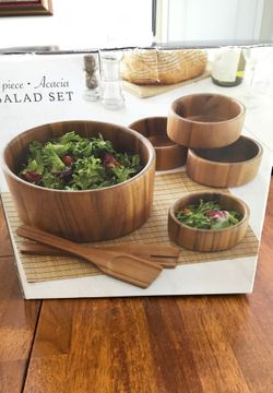 Acacia salad set
