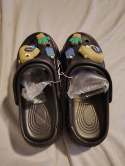 Black Platform Clogs with Jibbitz Charms