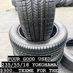 Set of for used P235/55R18 $300