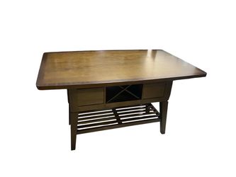 Raymour and Flanagan Danfield Counter-Height Dining Table w/ Wine Storage solid wood