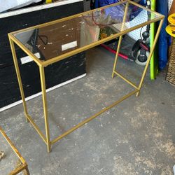 Modern Slim Gold Console Table