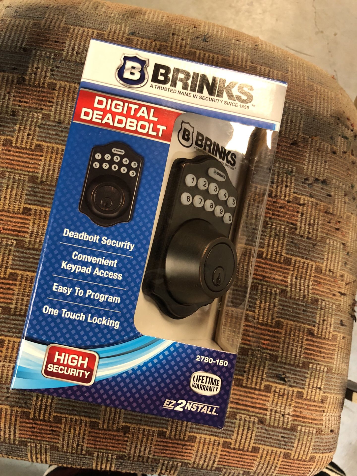 Brinks digital deadbolt. Electronic deadbolt for any door.