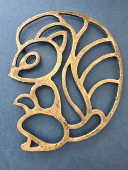 Vintage Brass Squirrel Trivet