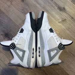 Air Jordan 4 White Cement Sneakers Size 9