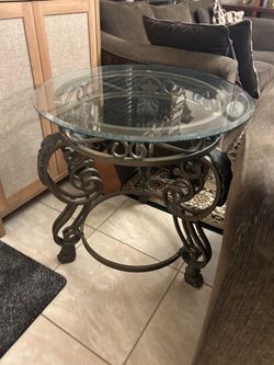 Vintage glass top coffee table