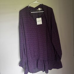 Glamorous Black and Purple Floral Top