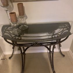 Glass Top Buffet Table