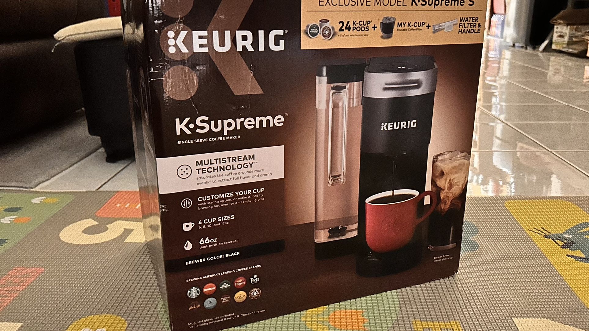 Keurig® K-Classic* brewer Keurig coffee maker with 24 K-cup pods and, k-cup reusable coffee filter.
