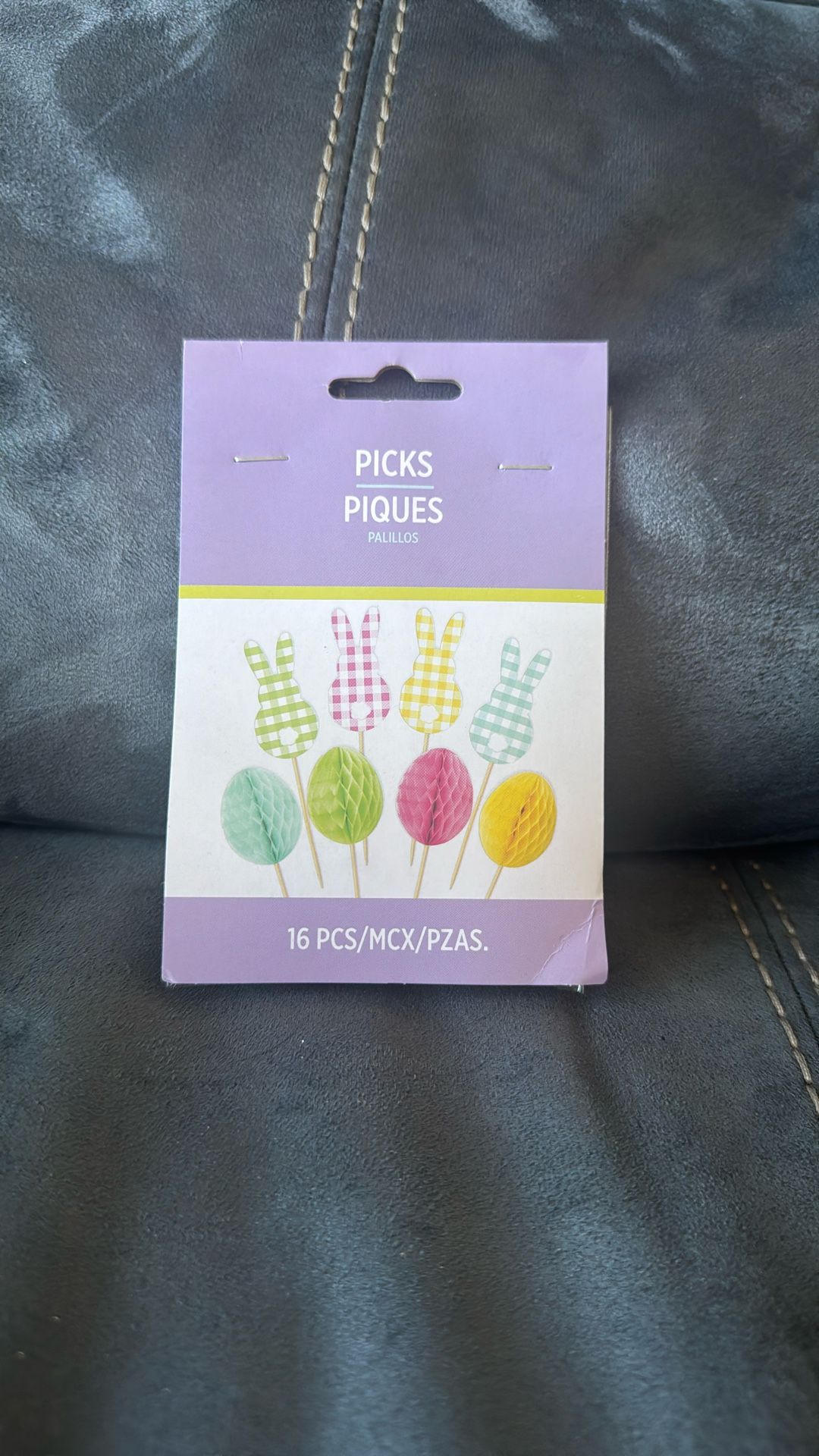 New 16 Piece Bunny Egg Picks 4 Inch Appetizer Cupcake Decoration