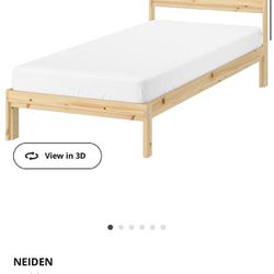 (2) NEIDEN Bed frame, pine, Twin with Mattress