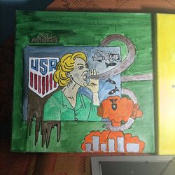 Anti trump painting 12x12 new just finished