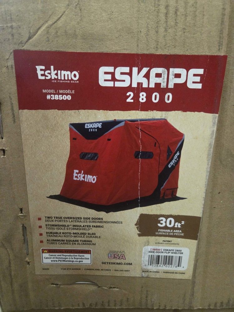 Eskape 2800
Insulated, Side Door Sled Shelter