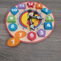 Mickey Mouse Clock Shape Puzzle