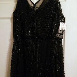 Black Sequin Cocktail Dress Size 12