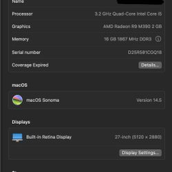 iMac 2015 27” 5K With SSD