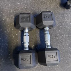 Ergonomic Handle Dumbbell Pair 20lbs Each