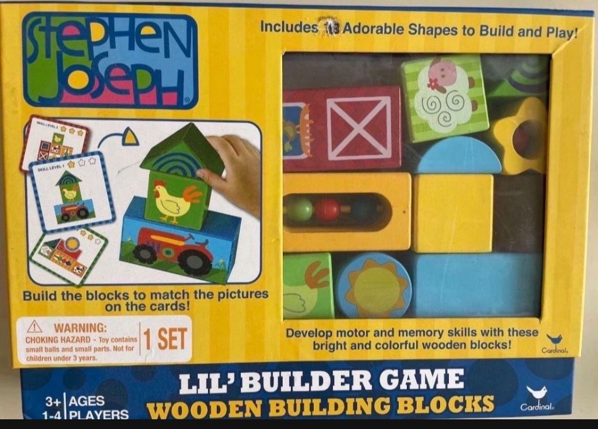 PuzzlesCardinal Games Stephen Joseph Lil' Builder Wooden Blocks Game