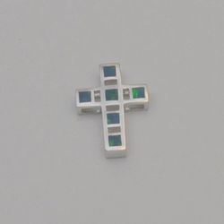 18k white gold cross pendant preowned enamel cross pendant white
