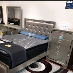 MODERN NEW JASMINE QUEEN BEDROOM SET ON SALE ONLY $1299. KING SET $1399. $10 DOWN EASY FINANCING 