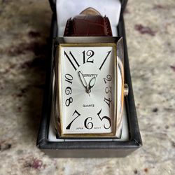 Gramercy Quartz Watch with Brown Croc-Embossed Band