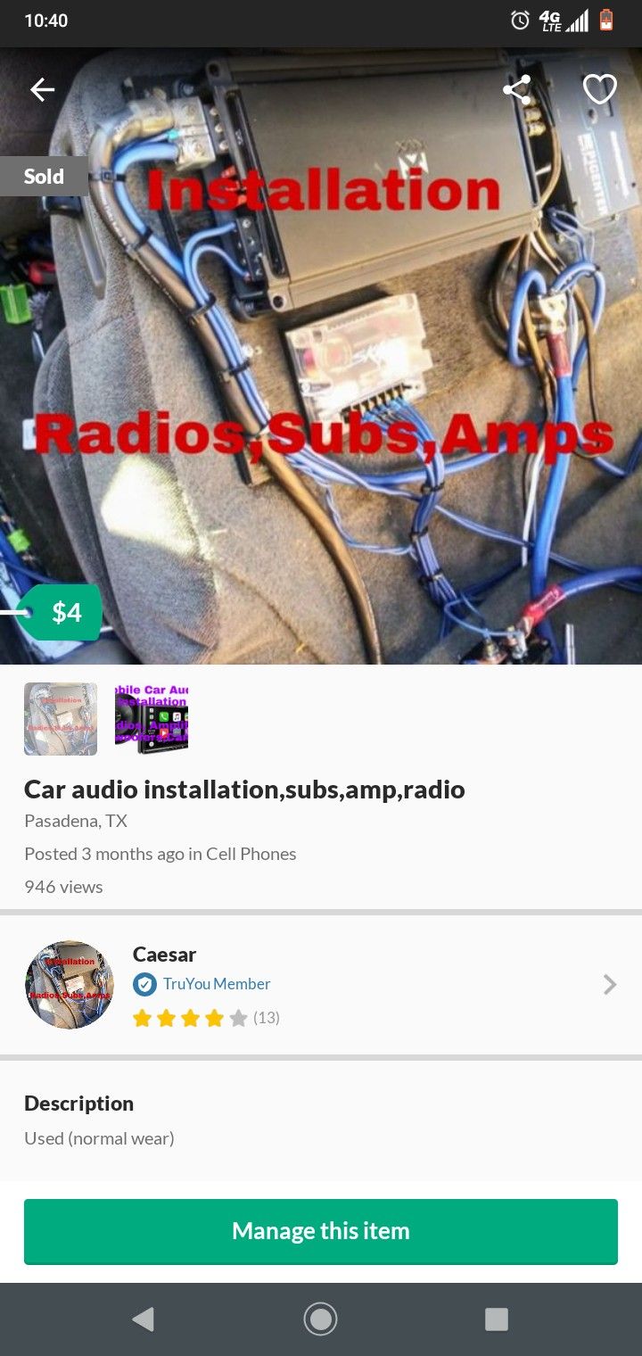 Car. Speakers. Subwoofer. Amplifier Installation