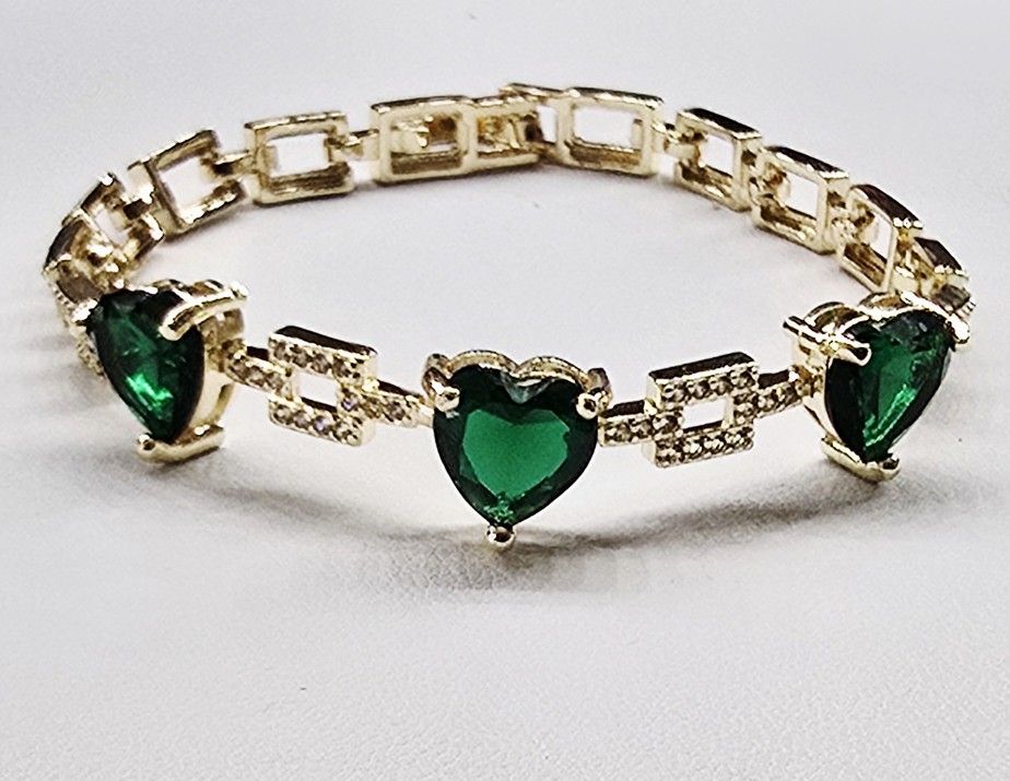 Emerald Gold Plated Bracelet