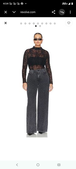 GOOD AMERICAN Good Skate Loose Leg Sparkle Jeans