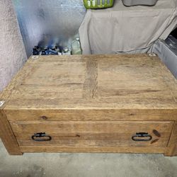 Rustic Mexican Style Coffee Table W/Drawer