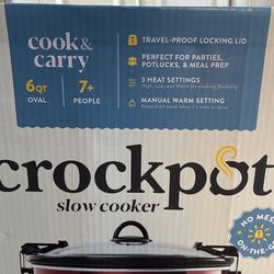 Crockpot slow Cooker 6 Quarts Brand New